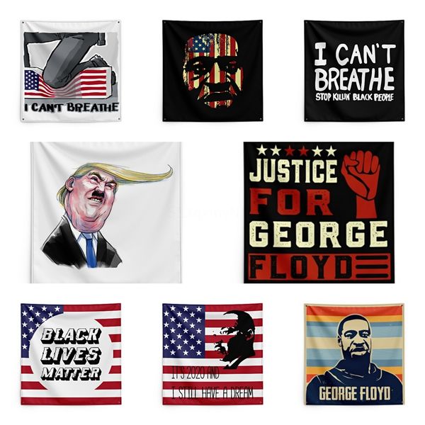 

george floyd printing tapestry black lives matter household wall banner black lives matter flag 150*150cm #qa16594