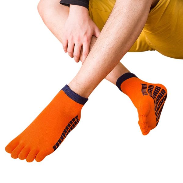 

men cotton sports socks five finger plaid toe sweat breathable socks, Black