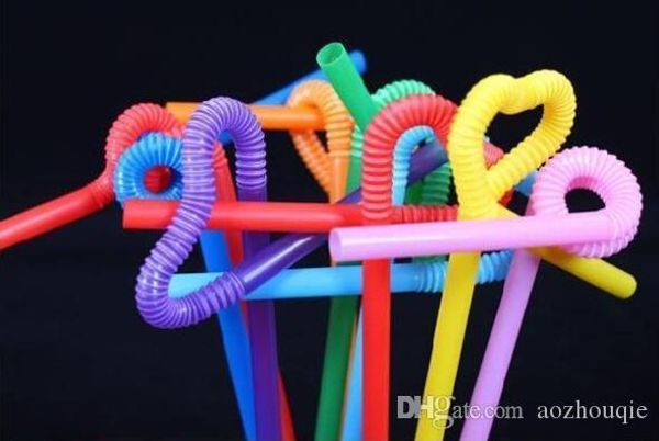 

wholesale disposable plastics straw colorful drinking straws art modeling crazy straws 600pcs lot ing