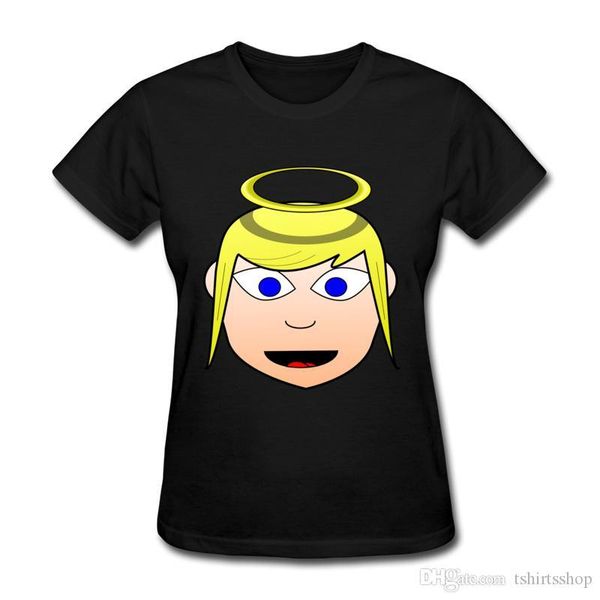 

fashion print cartoon t-shirt for women funny summer short sleeve t-shirt with pure cotton and round neck shirts for ladies, White