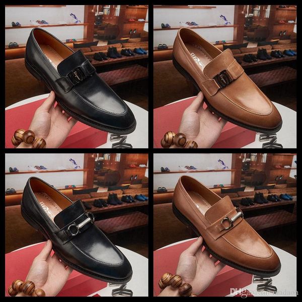 

20fw 2019 luxury brands pointed toe dress shoes men moccasin loafers suede leather oxford shoes for men formal mariage wedding shoes yetc5, Black