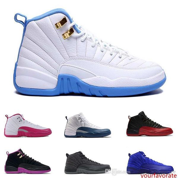 

2020 new 12s cny chinese new year men basketball shoes 12 cny white black gold sports sneakers