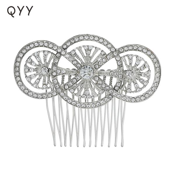 

мода rhinestone волос гребень clips люкс свадебные украшения серебряные штыри волос для женщин аксессуары невеста головной убор партии подар, Golden;white