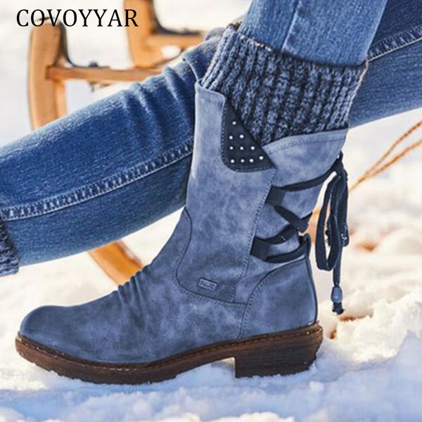 

covoyyar 2020 autumn early winter boots women fashion knitting shoes woman patchwork women shoes booties big sizes wbs2149, Black