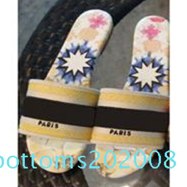 

luxury designer leather blue red stripes sandals denim ladies summer flat slipper outdoor beach flip flops rainbow letters slippers r8, Black