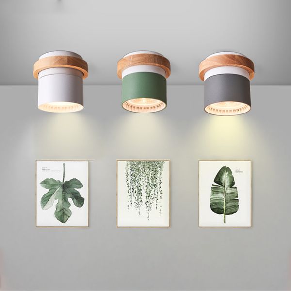 Nórdica parede simples montado log pequenas luminárias embutidas lâmpada levou rotativa tubo bengaleiro estudo sala luminárias embutidas criativo corredor
