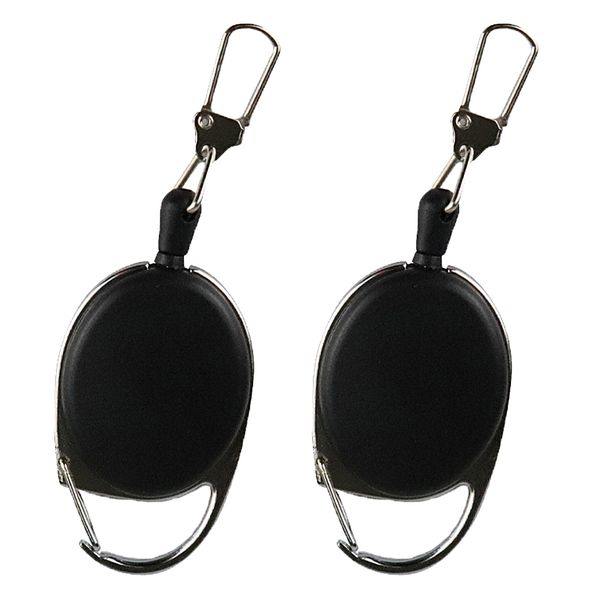 

2pcs retractable key chain reel holder anti-theft steel wire keychain