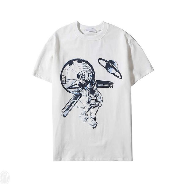 

бренд футболки для мужчин женщин 2020 летние дизайнерские рубашки с астронавтом печати мода тройник 2 цвета азиатский размер s-2xl оптовая п, White;black