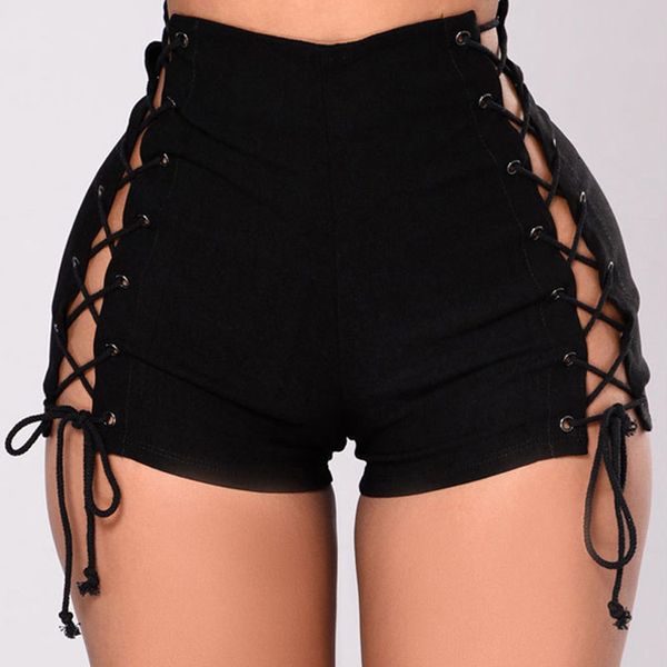 

jeans woman 2019 feitong brand jeans sexy zip skinny denim lace up mini shorts pants slim feminino dropshipping, Blue