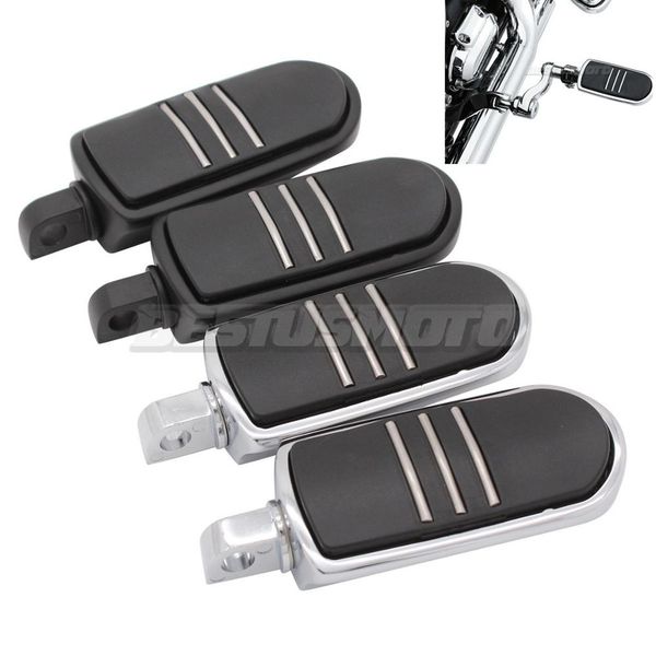 

streamliner style black chrome footrests foot pegs for flh touring electra street glide road king flst softails fatboy