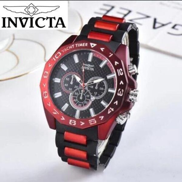 

authorization invicta brand classical business and leisure complete calendar men's silicone quartz watch small dial ornament, Slivery;brown