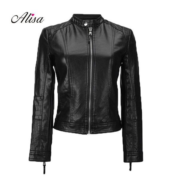

ladies pink leather jacket spring autumn slim punk short coats women black pvs coat biker moto jacket jaquetas feminino couro