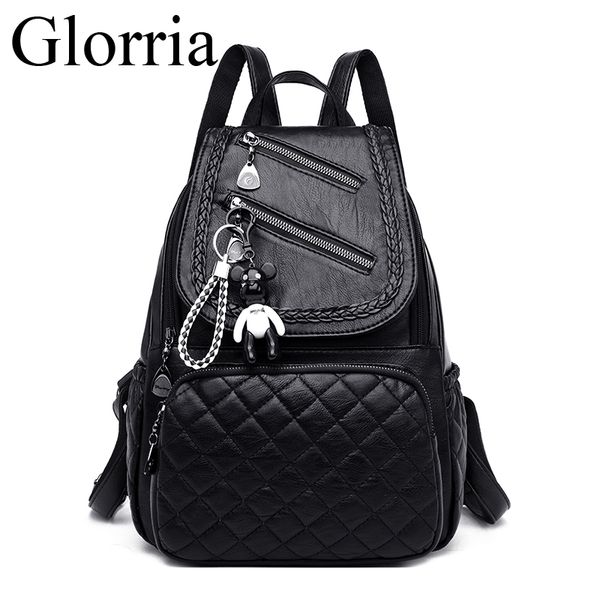 

new 2019 women leather backpacks vintage shoulder bag winter female backpack ladies travel backpack mochila school bags for girl