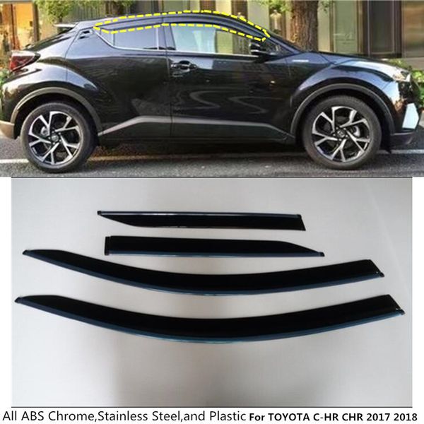

for toyota c-hr chr 2017 2018 car body styling cover stick lamp plastic window glass wind visor rain/sun guard vent