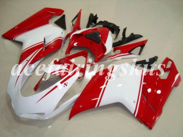 

4gifts new abs full fairings kit fit for ducati 848 1098 1198 1098s 1098r evo 2007 2008 2009 2010 2011 2012 red white gloss