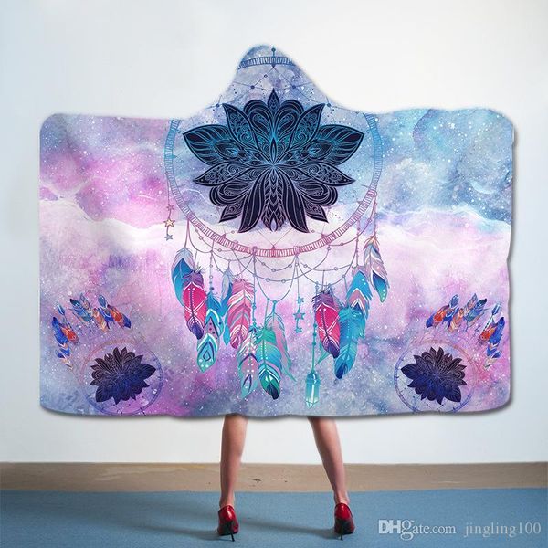 

dream catcher unicorn series hooded blanket for gothic sherpa fleece wearable bed sofa cloak throw blanket microfiber galaxy bedding