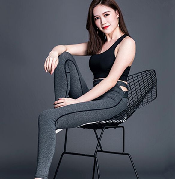 

fitness pants autumn and winter women's abdomen cross high waist elastic tight quick-drying sports running trousers, White;black