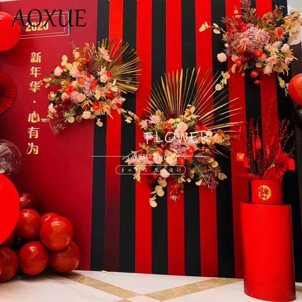

customized fake flower decoration wall hanging flower row of flowers guide arch stage layout floral wedding opening silk flowers