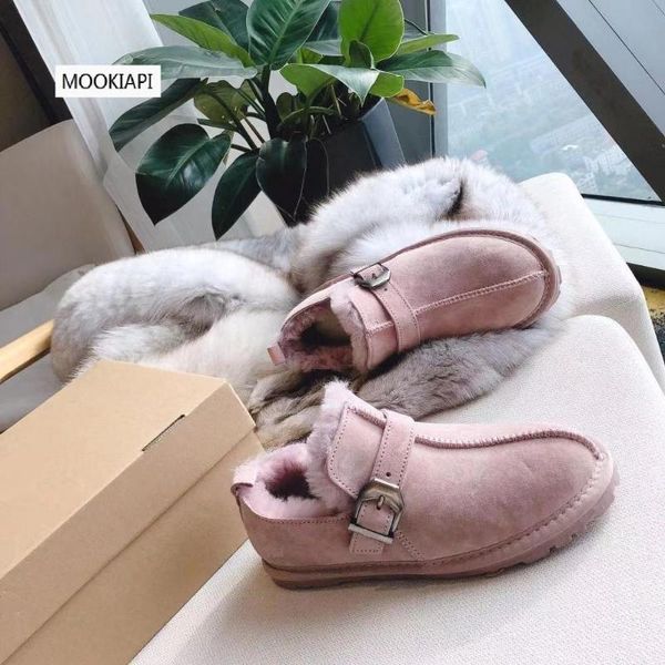 

2019 china's high-quality brand women's snow boots, real pig eight leather, 100% wool, the most fashionable shoes, delivery, Black