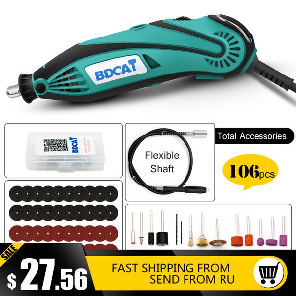 

bdcat electric engraving tool dremel mini drill polishing machine variable speed with 106pcs rotary grinder power tool accessory