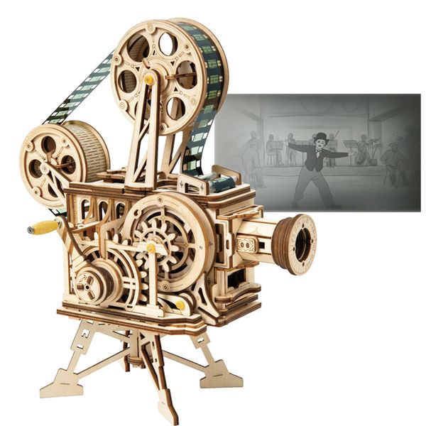 Diy Miniature Figurines Home Decor Vintage Movie Projector Assembly Model Handheld Film Vitascope Table Decoration Gift Lk601 Cheap Weird Gifts