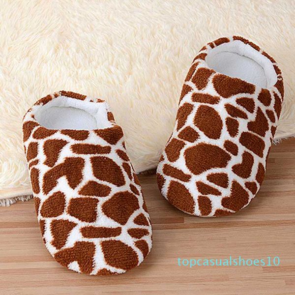 

winter slippers for women home plus size flock indoor women slippers cute animal deer pattern printed shoes female girl shoes t10, Black