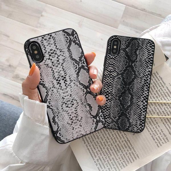 Capas de telefone da pele da serpente para o iPhone 8 7 6s mais x Xs Max Cover Capa Hard Case