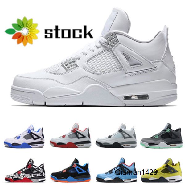 

stock jumpman 4 mens basketball shoes bred white cement 4s iv designer sneakers sports running shoes women trainers size 5-13