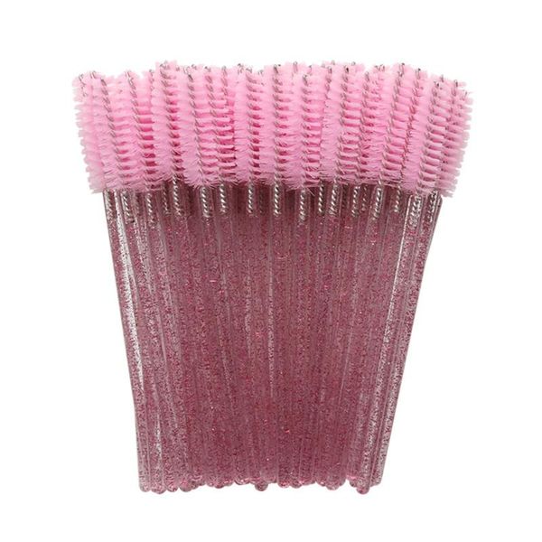 

50pcs shiny disposable eyelash applicator wands curler brush set mascara eyebrow spoolers comb wands spoolies brushes