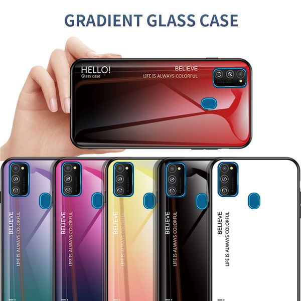 

gradient glass case for samsung galaxy j4 core m30s a50s a30s a20s a10s a90 5g note 10 pro a80 a70 a60 a50 a40 a30 m20 m10 cover