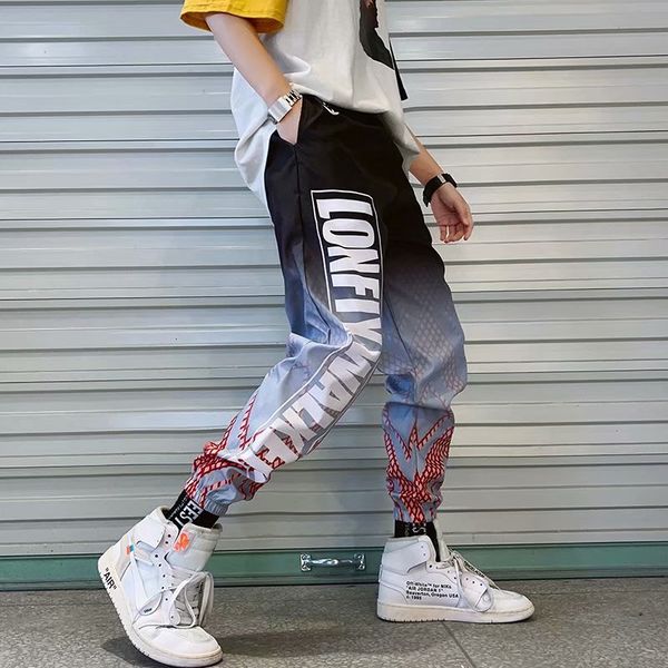 

streetwear hip hop cargo pants oversize hip hop pants for women harajuku bf loose gradient joggers women, Black