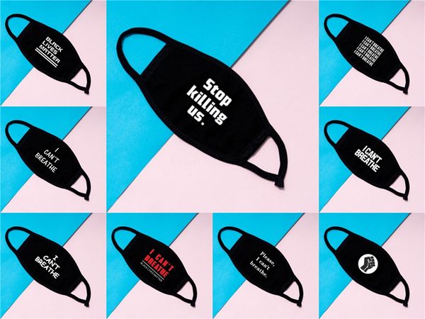 

i can't breathe designer printed pattern face masks outdoor windproof and dustproof riding masks washed reusable mask #815