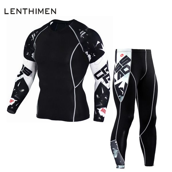 

new sport suit men compression tight run jogging suits long sleeve shirt+pants men's running set gym fitness tights sportswear, Black;blue