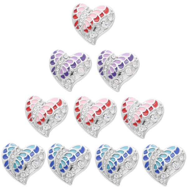 

new snaps jewelry love heart 18mm rhinestone metal snap buttons diy charms button bracelet necklace jewerly for valentine's day, Golden;silver