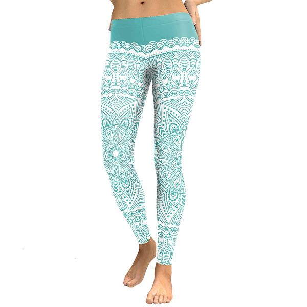 

women leggings new arrival women 2019 leggings round ombre flower digital print fitness leggins green plus size workout pants, Black