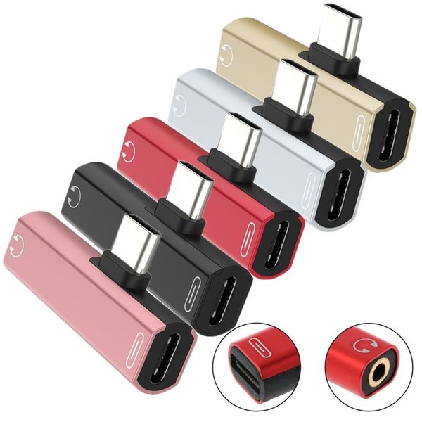 

type c to type c 3.5mm jack audio charge adapter converter 2 in 1 plug to 3.5mm socket for xiaomi huawei usb type c earphone adapter