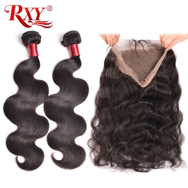 

гху объемная волна человеческих волос 2 связки с фронтальным бразильский объемная волна связки с фронтальным 4x13 кружева фронтальная закрыт, Black;brown