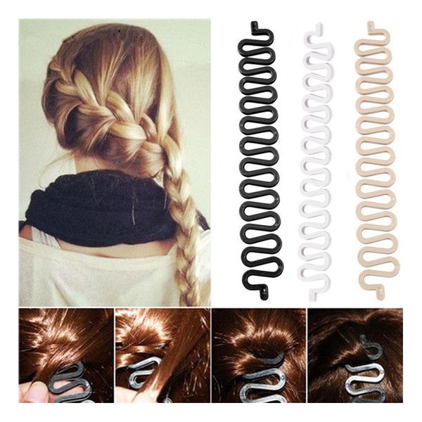 

2019 new french plait hair braiding tool-make professional looking french braid in notime plastic material braid beauty, Brown