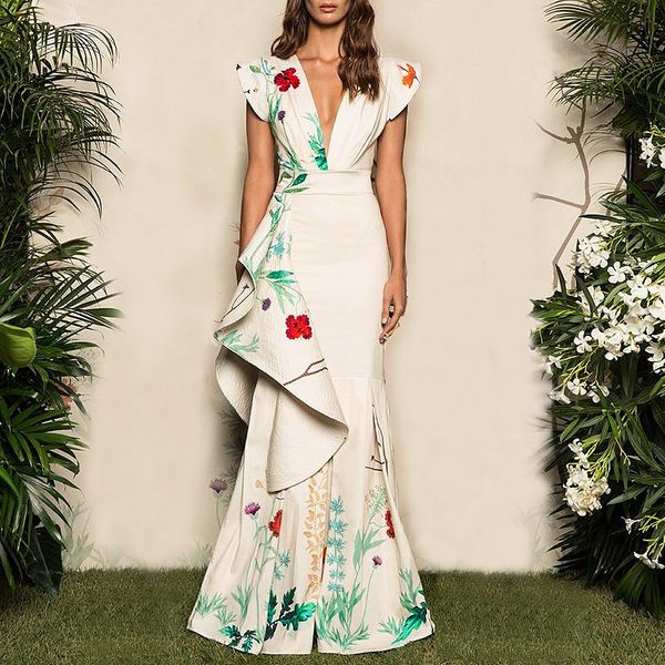 

платье sexy deep v grace рыбий хвост вечернее платье, White;black