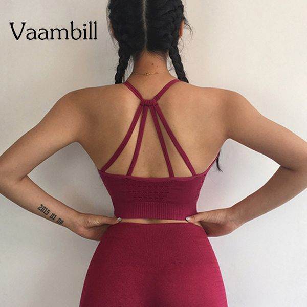 

woman vital energy seamless sports bra strappy women's sport active wear for women crop yoga bras fitness underwear, White;black