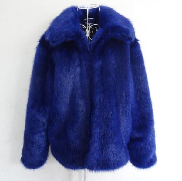 

autumn blue faux leather jacket mens winter thicken warm fur leather coat men loose jackets fashion b204, Black