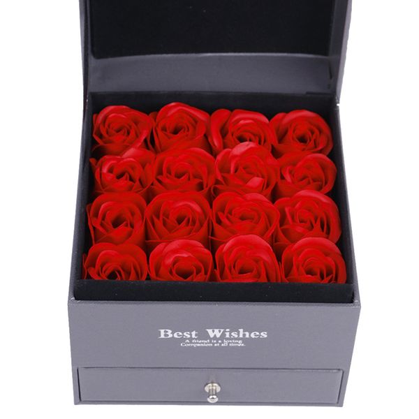 

16pcs box soap rose soap flower jewelry storage petal with gift box for wedding valentines day mothers day teacher's gift