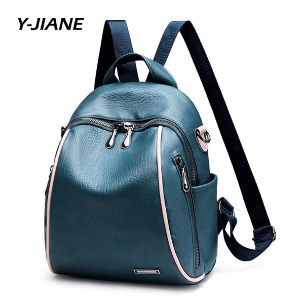 

woman solid leather bag casual work luxury designer bag fashion lapbackpack bolsa#g3