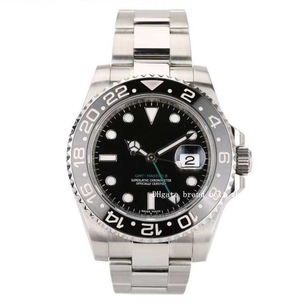 

shopkeeper recommend luxury gmtii steel ceramic black / green 40mm 116710 stainless steel watch black dial automatic men's watch, Slivery;brown