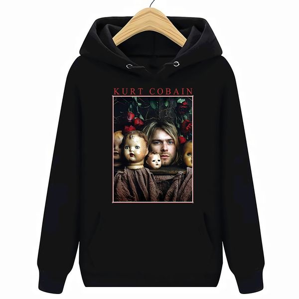 

kurt cobain nirvana doll heads black hoodies sweatshirts new official adult