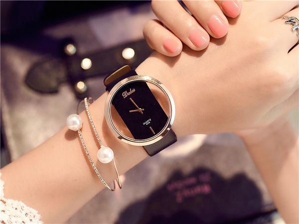 

newly lady leather quartz watches 2019 ladies luxury designer analog watches skeleton retro pu wristwatches dress women clock gift timepiece, Slivery;brown