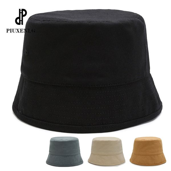 

new summer hat women solid color retro fisherman hat female tide male autumn fashion street bucket basin caps floppy bucket, Blue;gray