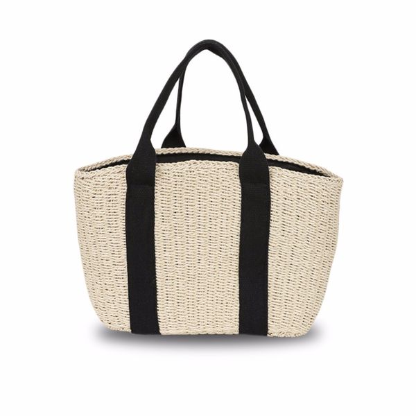 

portable straw woven bag handmade storage basket beach picnic bag for women