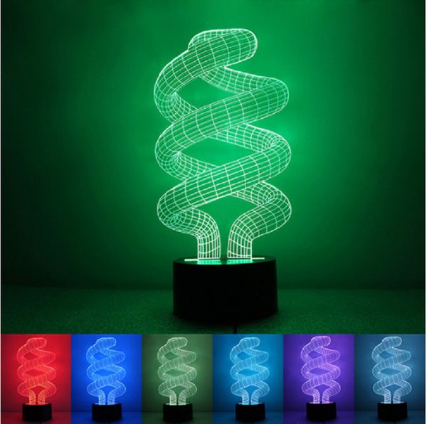 

creative 3d visual led night lamp tornado 3d night light home decor lamp 7 color changing usb powered night light
