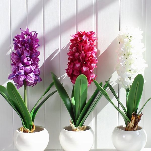 

1 pcs artificial flower hyacinth with bulb home garden decoration fake hyacinth table decorative flowers other festive party supplies
